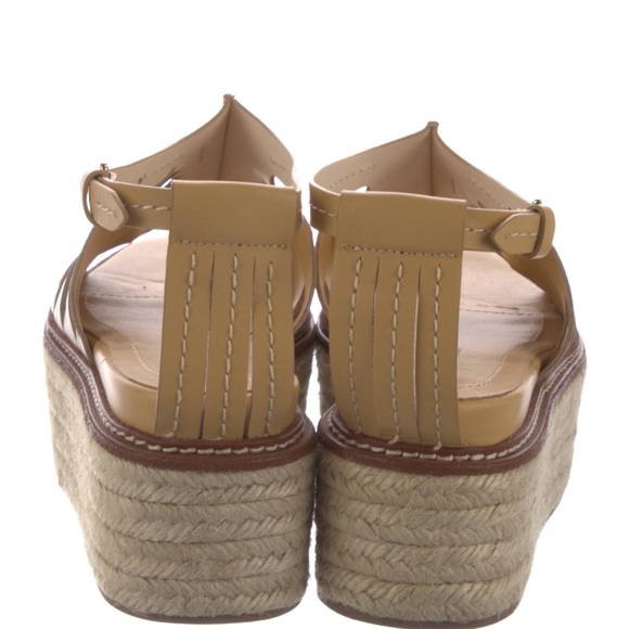 ULLA JOHNSON Valencia Twisted Contrast Flatform Sandals Sand 37 $690 - Picture 7 of 10